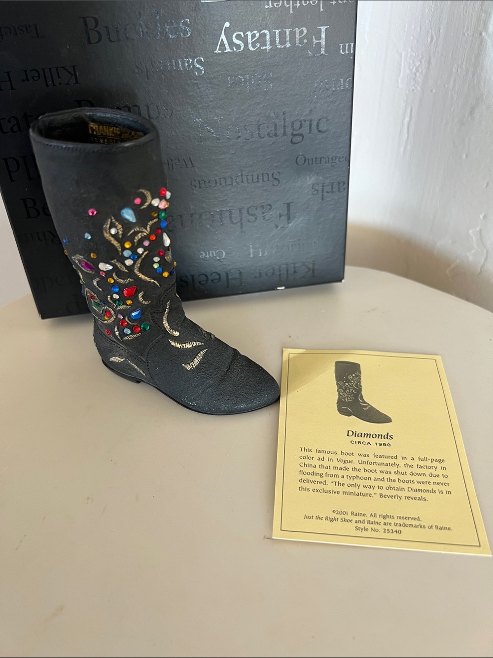 Just The Right Shoe by Raine - “Diamonds” collector boot with gem accents